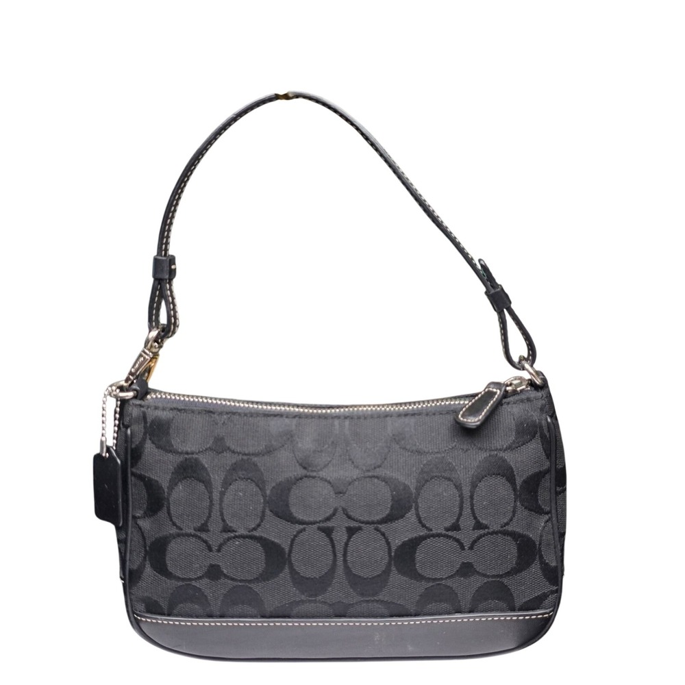 Coach Baguette Bag Small Black Signature Jacquard Leather 6094 Y2K Shoulder Bag